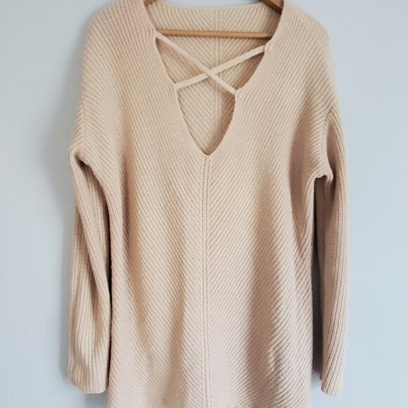 Tobi Oversized Sweater Dress in Toast size L - Picture 2 of 4